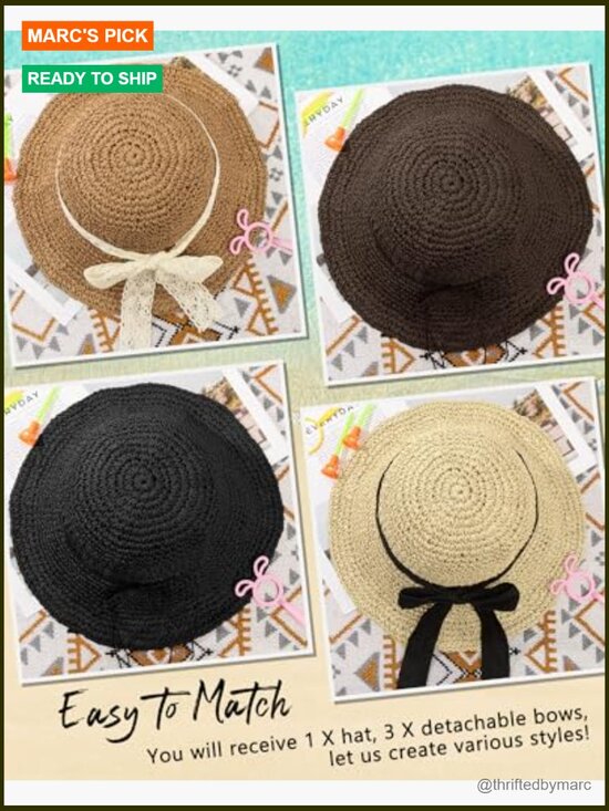 Handmade Floppy Bucket Sun Hat with UPF 50+ Adjustable Chin  display picture 3